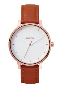 Womens Rose Gold Watches: Kensington Leather - Rose Gold / White