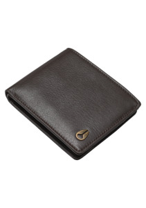 Wallets: Pass Leather Wallet - Brown