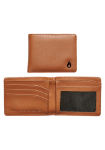 Wallets: Cape Vegan Leather Wallet - Saddle