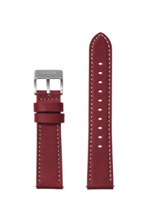 23mm Stitched Leather Band - Cranberry