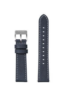 23mm Stitched Leather Band - Navy