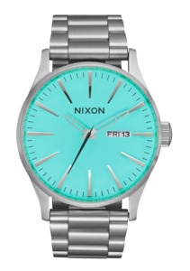 42mm Watches: Sentry Stainless Steel - Silver / Turquoise