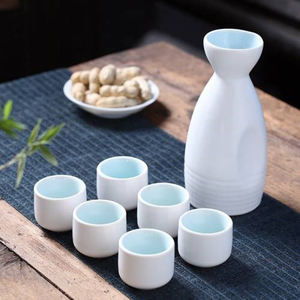 NJK生活達人 線上購物中心 陶瓷清酒套装(白亚内青) Sake Set (Wh&hellip;