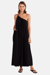 Staple The Label: Eva One Shoulder Maxi Dress | Black