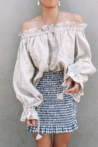 Ljc: Agnus Off Shoulder Top | Sand