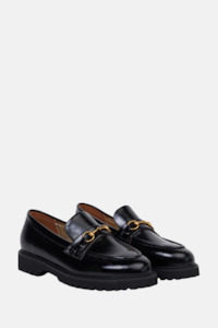 Footwear: Shandre Loafer | Black Hi-Shine