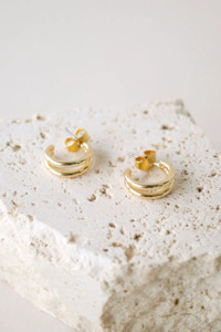 Under 50: Double Loop Gold Earrings