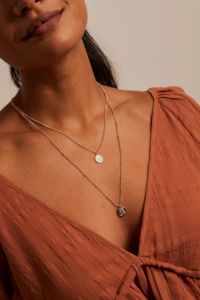 Under 50: Double Layered Coin Gold Necklace