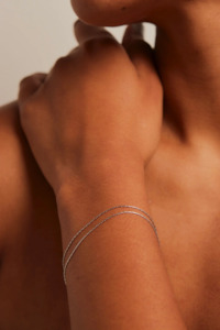 Under 50: Fine Double Chain Rhodium Bracelet