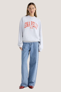 Collegiate Sweatshirt | White/Marle / Red