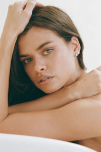 Oval Studs | Gold/Clear