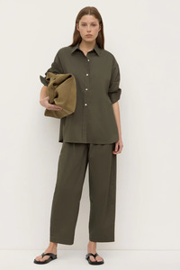 Marigold Poplin Long Sleeve Shirt | Moss