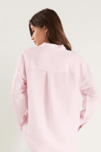 Exalted Pale Pink Linen Viscose Oversized Shirt