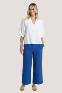 Jeans And Pants: Fleetwood Linen Pant | Royal Blue