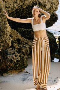 Treville Stripe Pant | Caramel