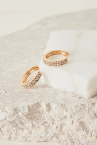 Under 50: Diamante Medium EOL Gold Hoop Earring