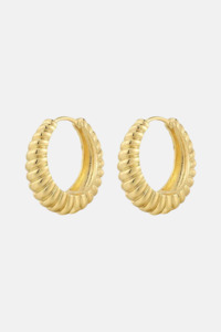 Ridged Marabella Hoops | Gold