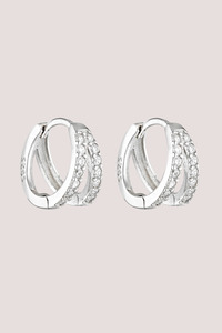 Jewellery 1: Double Angel Huggies | Sterling/Clear