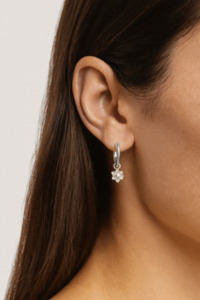 Sterling Silver Bloom Within Lotus Hoops