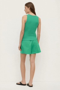 Tees: Robyn Scoop Neck Rib Tank | Bright Green