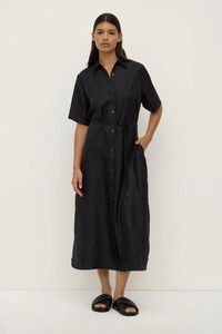 Assembly: Amelie Silk Shirt Dress | Black