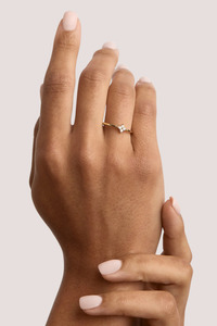 18k Gold Vermeil Crystal Bloom Ring