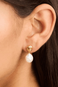 18k Gold Vermeil Endless Grace Pearl Drop Earrings