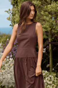 Results Chocolate Structured Sleeveless Maxi Dress