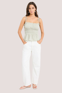 Tops 1: Musings Sage Gingham Tie Strap Cami