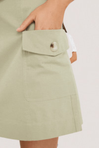 Savanna Sage Canvas Pocket Mini Skirt