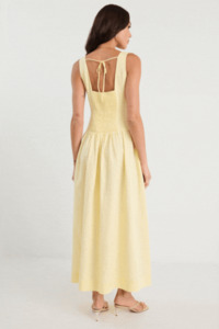 Maxi Dresses: Gilded Butter Sleeveless Square Neck Maxi Dress
