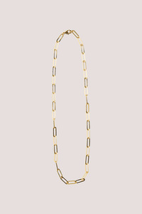 Paperclip 14k Gold Plate Chain Necklace