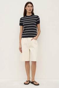 Cashmere Tee | True Navy/Cream