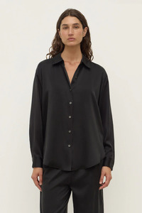 Assembly: Pippa Silk Long Sleeve Shirt | Black