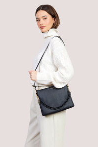 Saben: Matilda Crossbody | Black + Tonal Chain