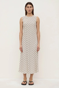 Lenny Stripe Midi Dress | Cream/Smoke