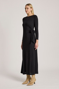 Aria Tie Maxi Dress | Black