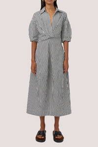 Flynn Cocoon Dress | Charcoal/White
