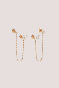 18k Gold Vermeil Dancing in the Wind Chain Earrings