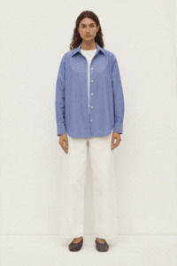Anais Stripe Long Sleeve Shirt | Blue/White Stripe