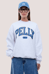 Ena Pelly: Pelly Collegiate Sweatshirt | White Marle