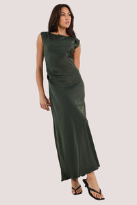 Maxi Dresses: Fruition Forest Satin Bias Maxi Dress