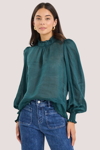 Poet Forest Long Sleeve High Neck Top