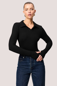 Tops 1: Florence Polo Top | Black