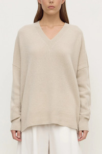 Assembly: Alora Cashmere V Neck Knit | Tapioca