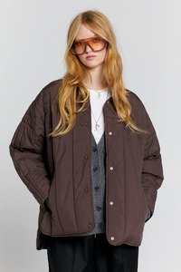Karen Walker Fragrance: Quilted Voyager Jacket | Mahogany