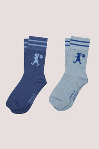 Karen Walker Fragrance: Runaway Girl Socks 2 Pack Blue/Light Blue One Size