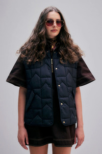 Karen Walker Fragrance: Quilted Monogram Vest | Black/Brown