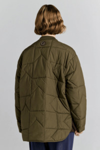 Karen Walker Fragrance: Quilted Monogram Jacket | Dark Olive