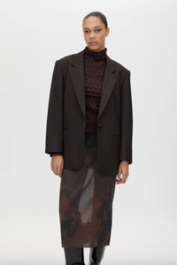 Camilla And Marc: Saxony Oversized Blazer | Espresso Pindot